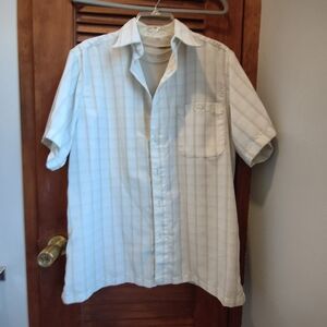 Men's 2 Piece Short-Sleeve Casual Button-Down, & T-shirt - Tan Plaid